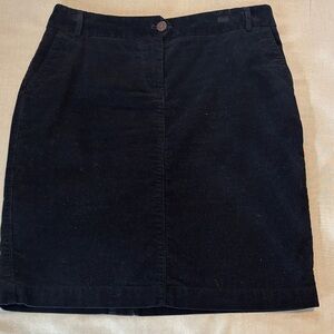 J. Crew Classic Black Corduroy Skirt